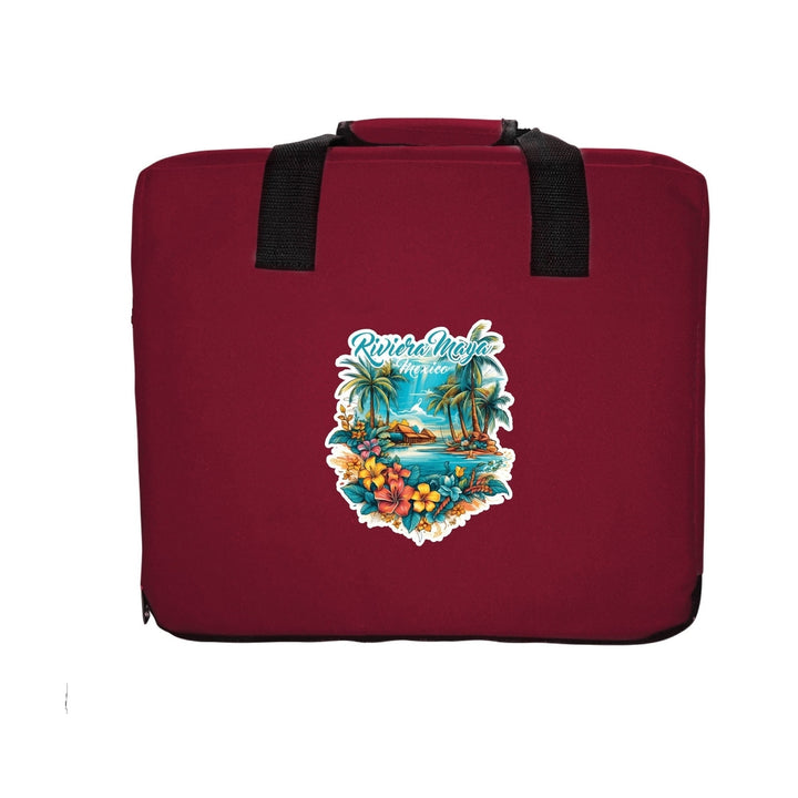 Riviera Maya Mexico Design A Souvenir Destination Seat Cushion Maroon Image 1