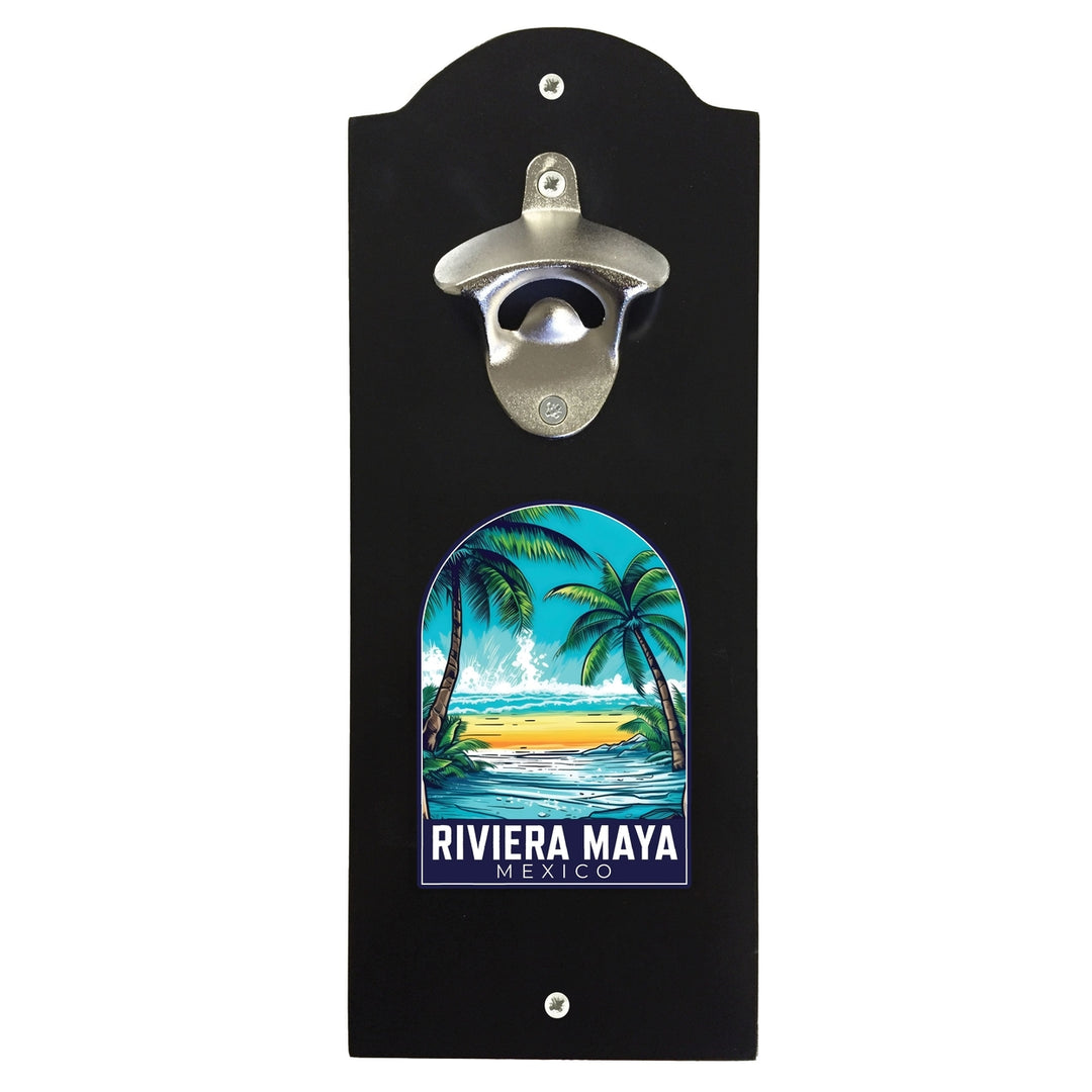 Riviera Maya Mexico Design B Souvenir Wall mounted bottle opener Image 1