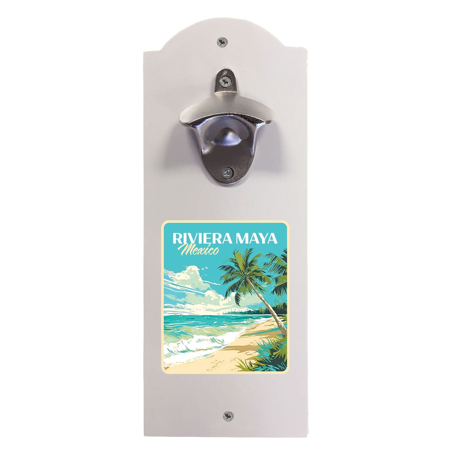 Riviera Maya Mexico Design C Souvenir Wall mounted bottle opener Image 1