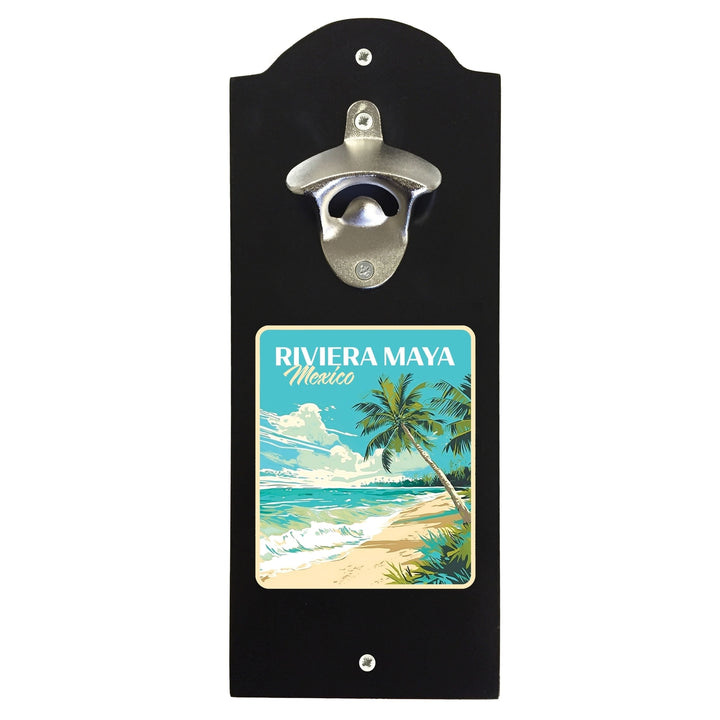 Riviera Maya Mexico Design C Souvenir Wall mounted bottle opener Image 2