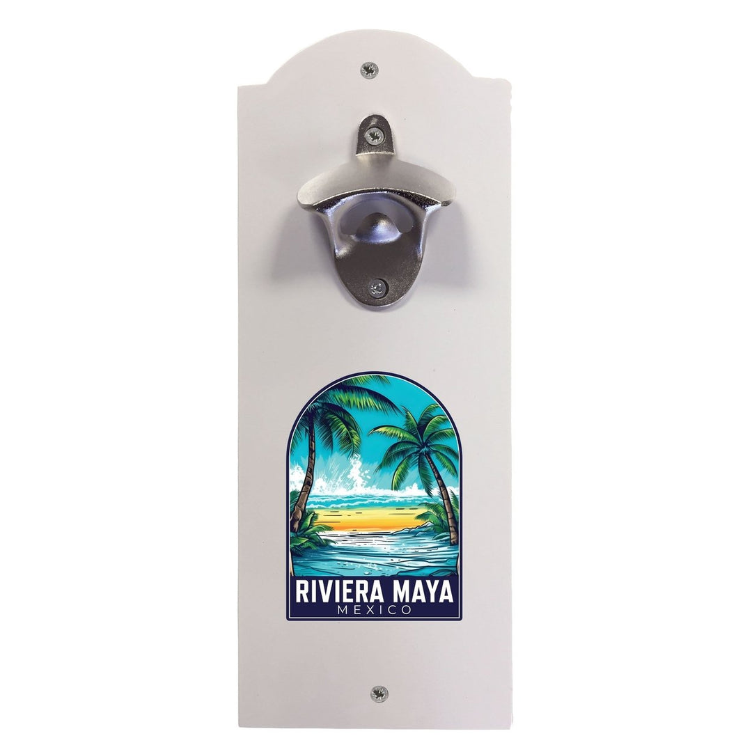 Riviera Maya Mexico Design B Souvenir Wall mounted bottle opener Image 1