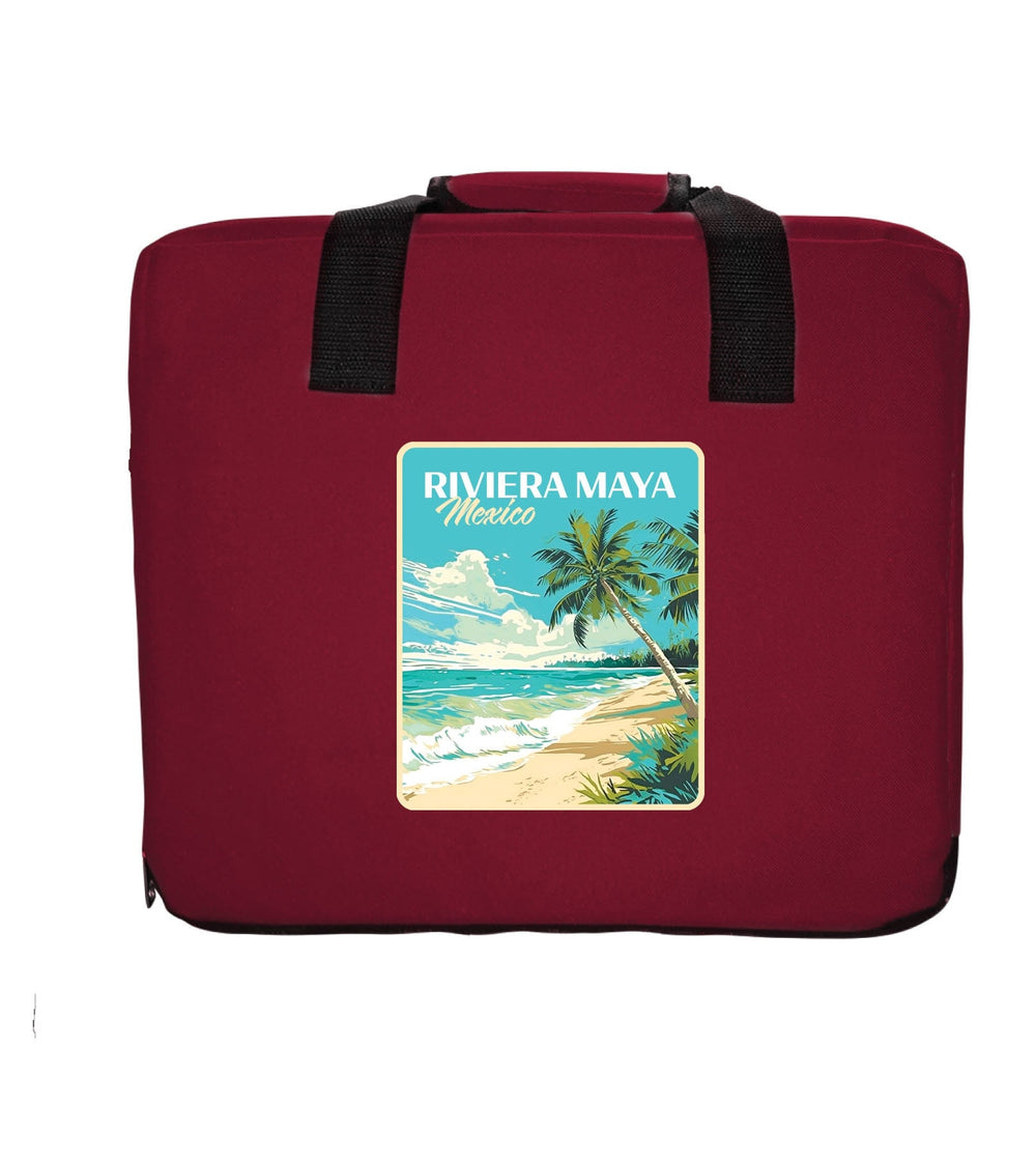 Riviera Maya Mexico Design C Souvenir Destination Seat Cushion Red Image 2