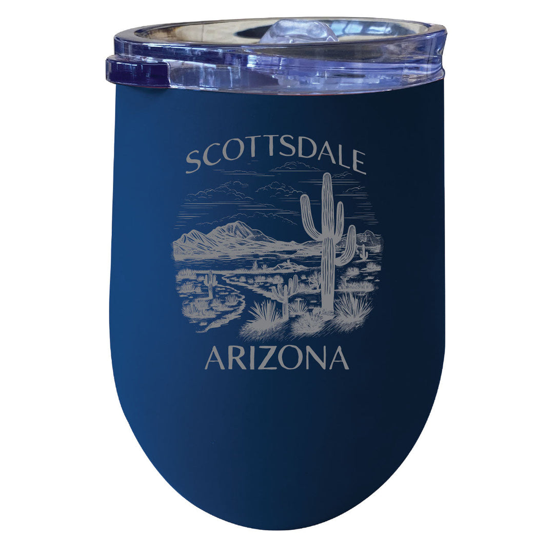 Scottsdale Arizona Souvenir 12 oz Engraved Insulated Wine Stainless Steel Tumbler Image 1