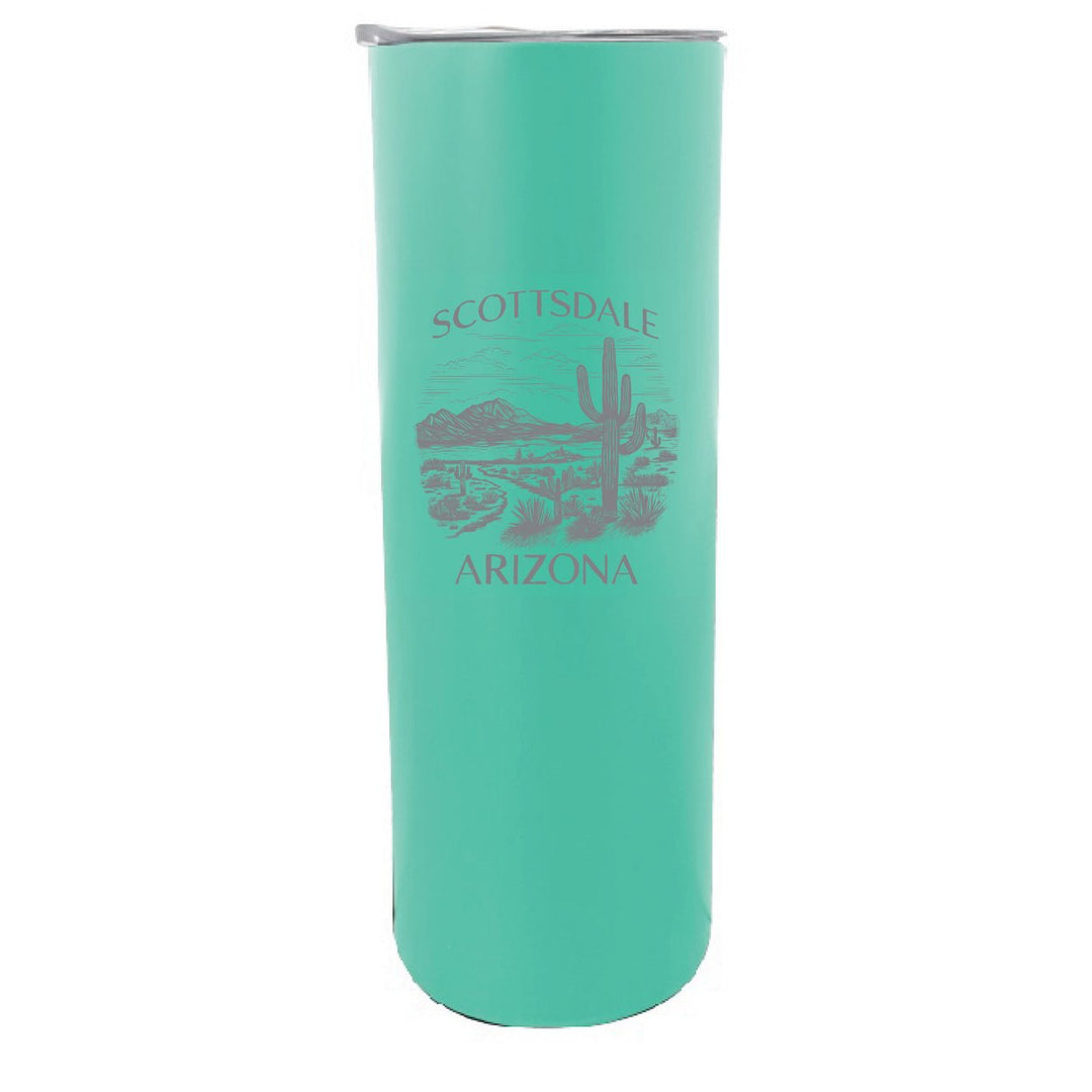 Scottsdale Arizona Souvenir 20 oz Engraved Insulated Stainless Steel Skinny Tumbler Image 2