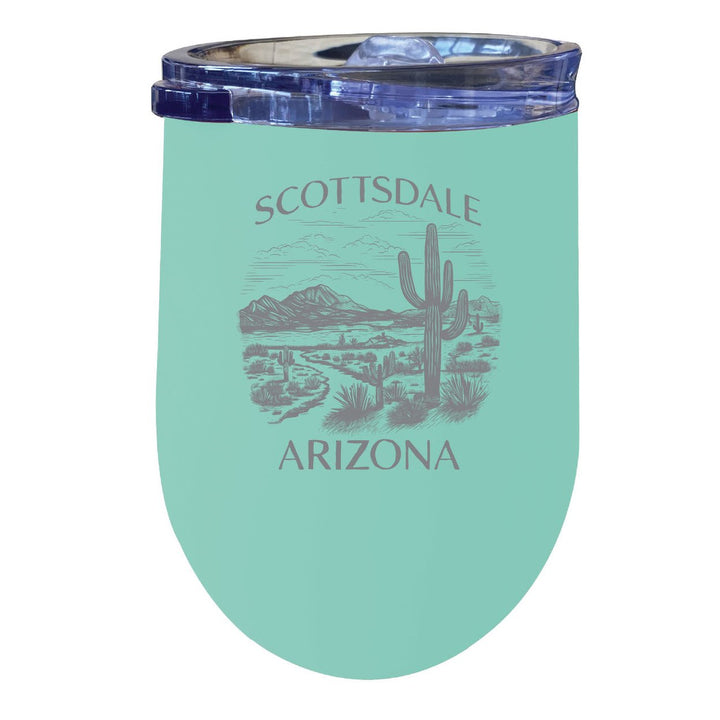 Scottsdale Arizona Souvenir 12 oz Engraved Insulated Wine Stainless Steel Tumbler Image 3