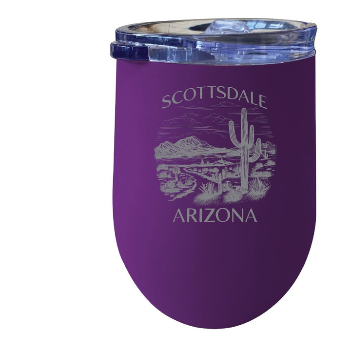 Scottsdale Arizona Souvenir 12 oz Engraved Insulated Wine Stainless Steel Tumbler Image 8