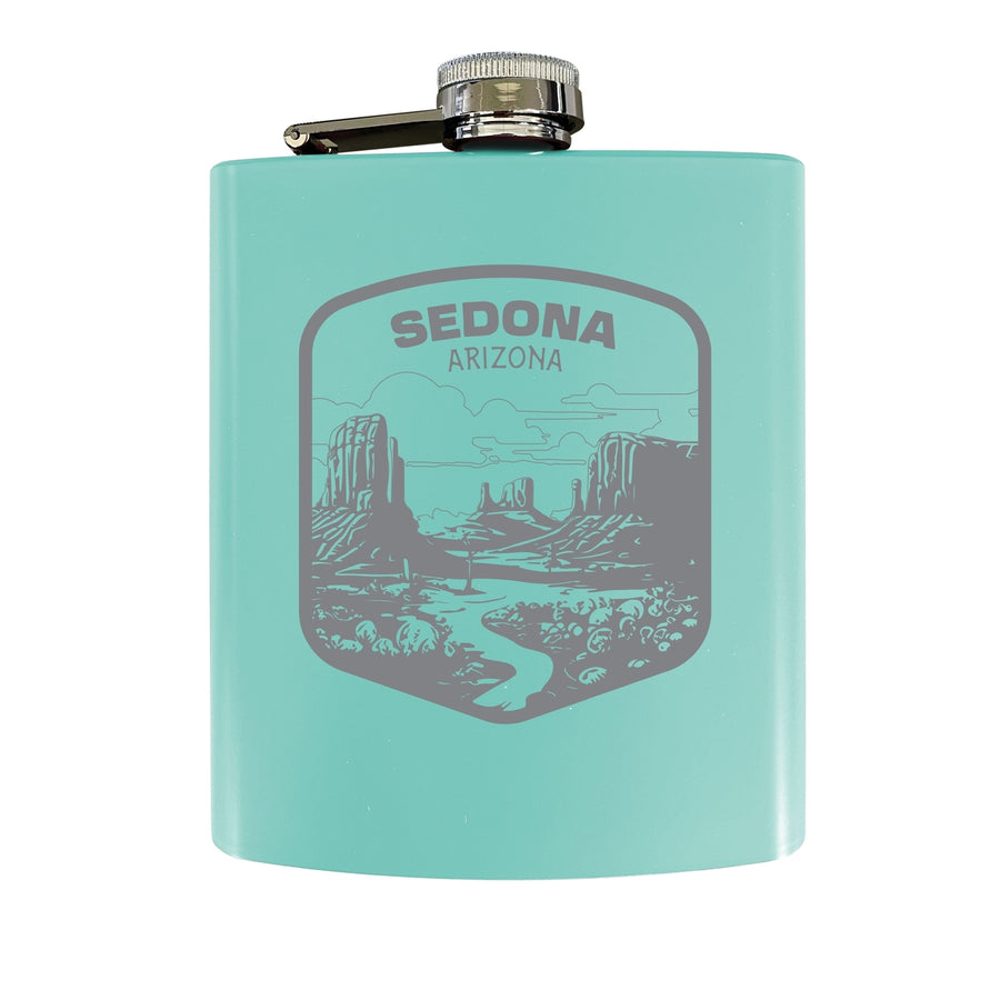 Sedona Arizona Souvenir 7 oz Engraved Steel Flask Matte Finish Image 1