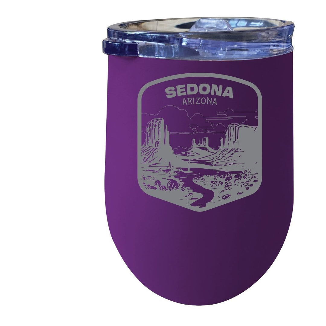 Sedona Arizona Souvenir 12 oz Engraved Insulated Wine Stainless Steel Tumbler Image 1
