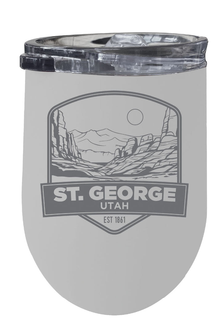 St. George Utah Souvenir 12 oz Engraved Insulated Wine Stainless Steel Tumbler Image 2