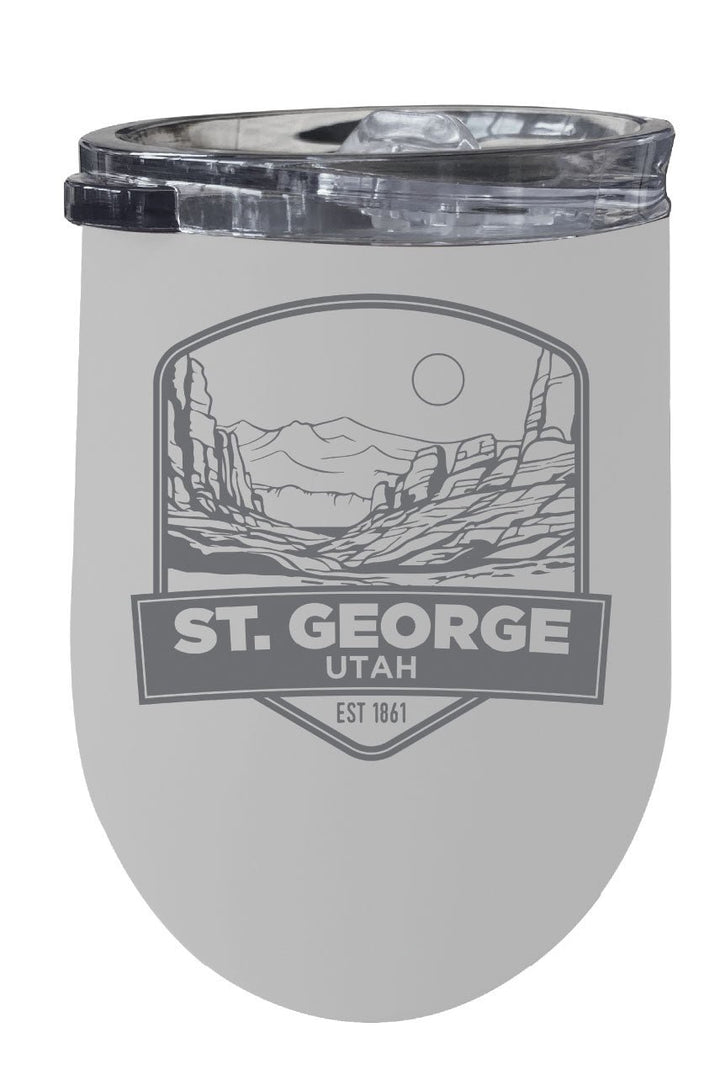 St. George Utah Souvenir 12 oz Engraved Insulated Wine Stainless Steel Tumbler Image 1