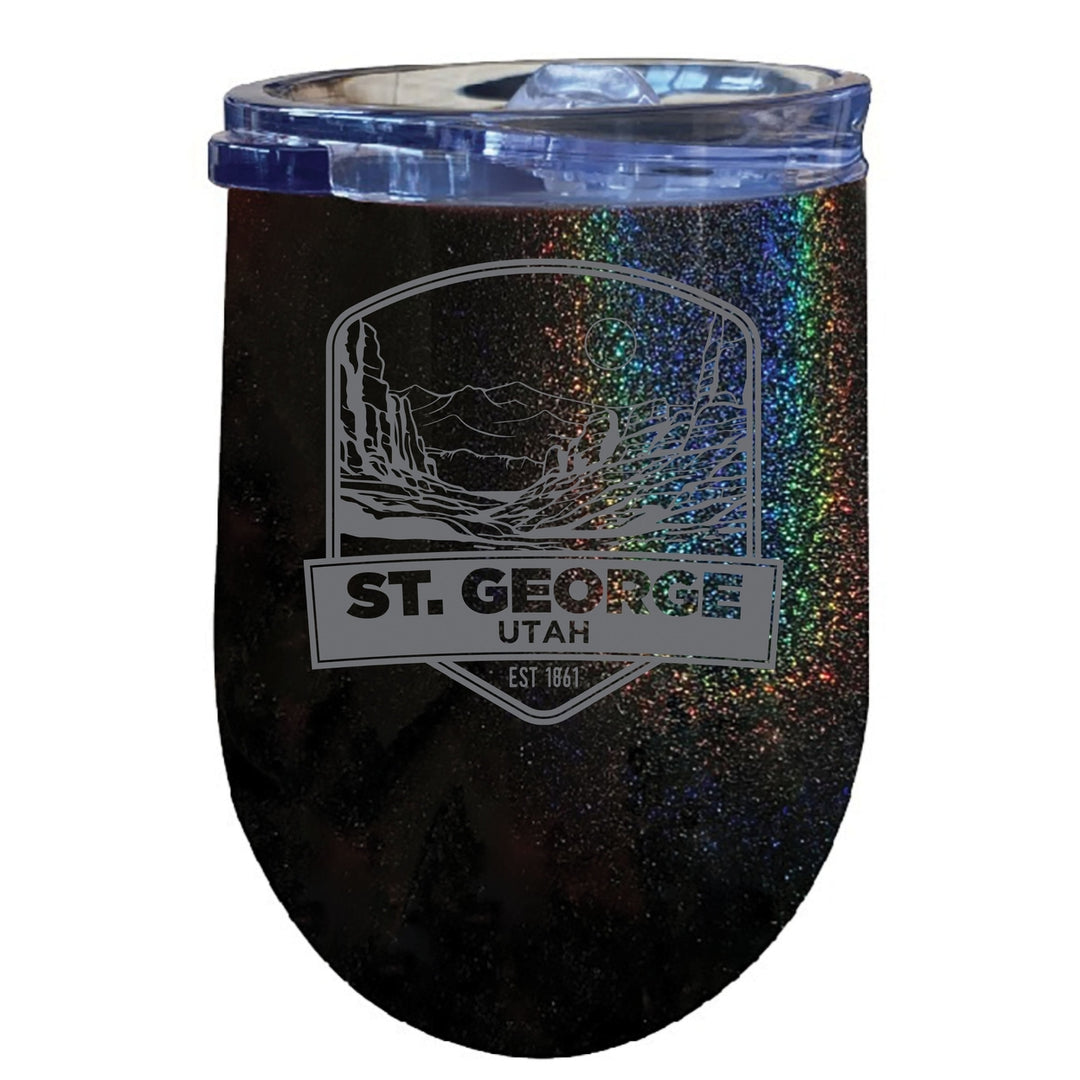 St. George Utah Souvenir 12 oz Engraved Insulated Wine Stainless Steel Tumbler Image 4