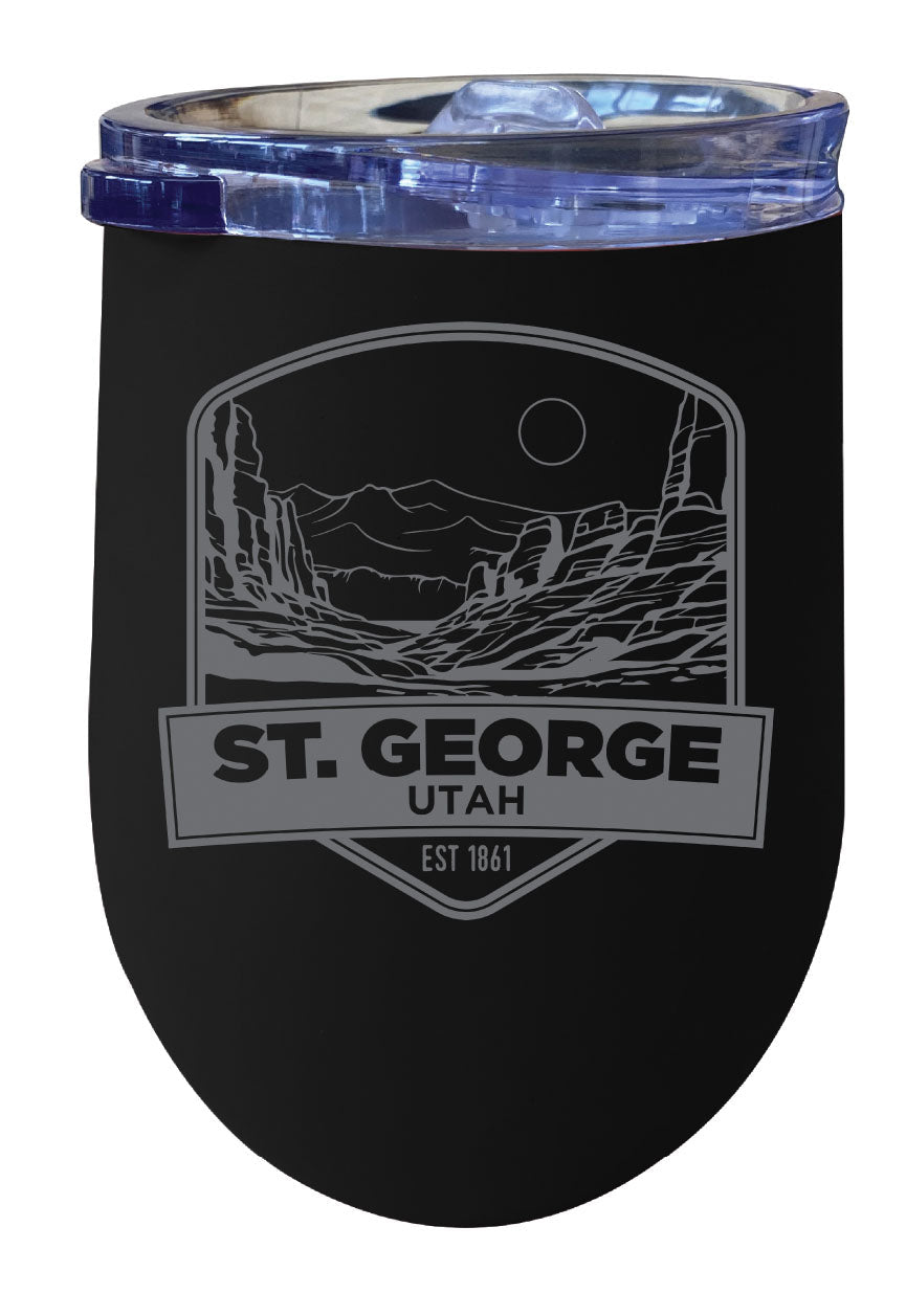 St. George Utah Souvenir 12 oz Engraved Insulated Wine Stainless Steel Tumbler Image 6