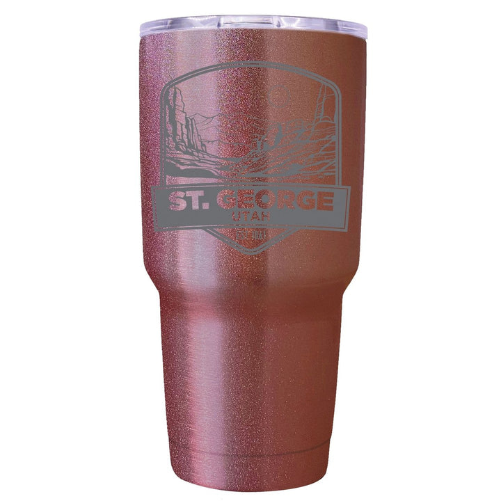 St. George Utah Souvenir 24 oz Engraved Insulated Stainless Steel Tumbler Image 2