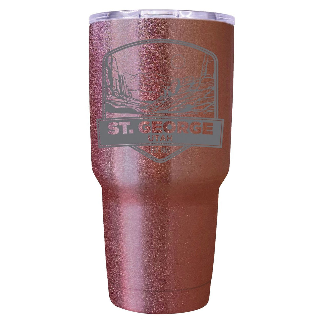 St. George Utah Souvenir 24 oz Engraved Insulated Stainless Steel Tumbler Image 1