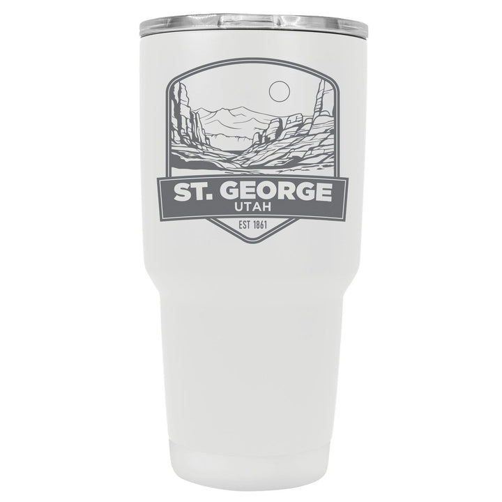 St. George Utah Souvenir 24 oz Engraved Insulated Stainless Steel Tumbler Image 1