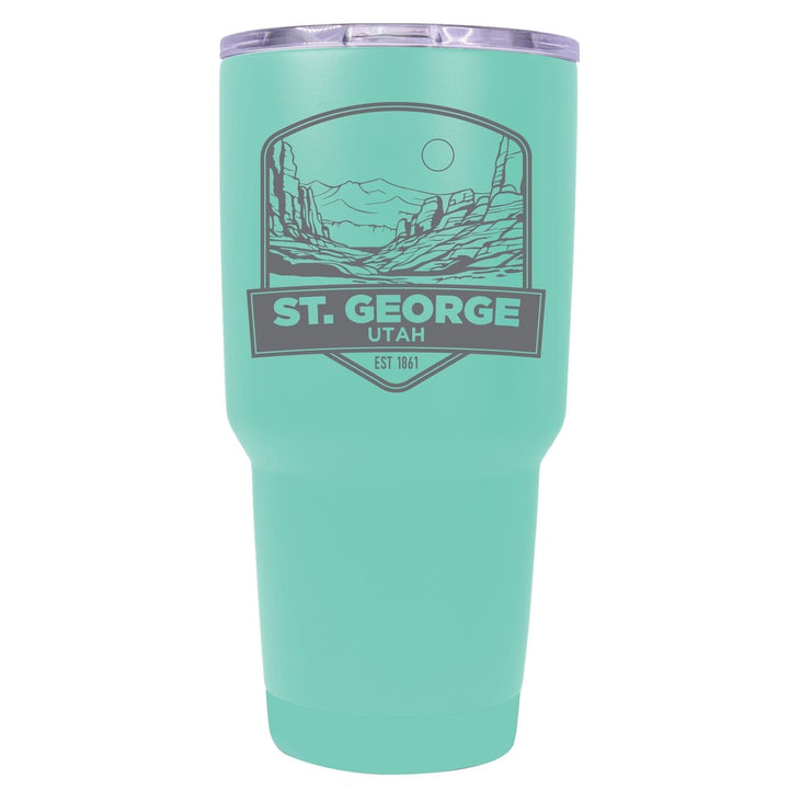 St. George Utah Souvenir 24 oz Engraved Insulated Stainless Steel Tumbler Image 1