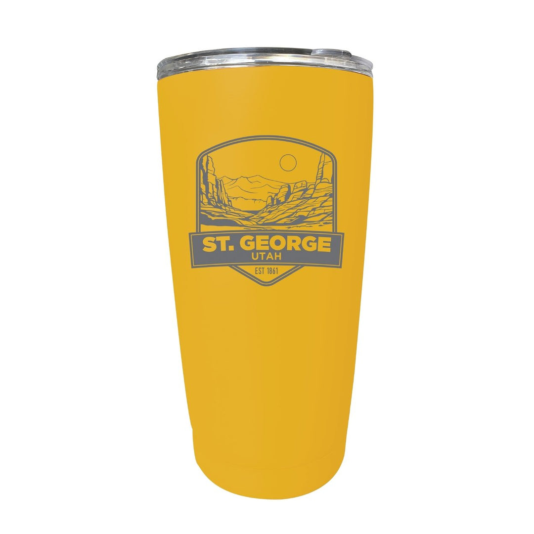 St. George Utah Souvenir 16 oz Engraved Stainless Steel Insulated Tumbler Image 1