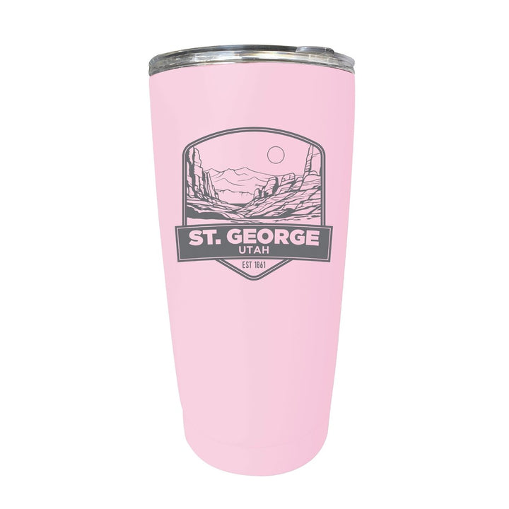 St. George Utah Souvenir 16 oz Engraved Stainless Steel Insulated Tumbler Image 1