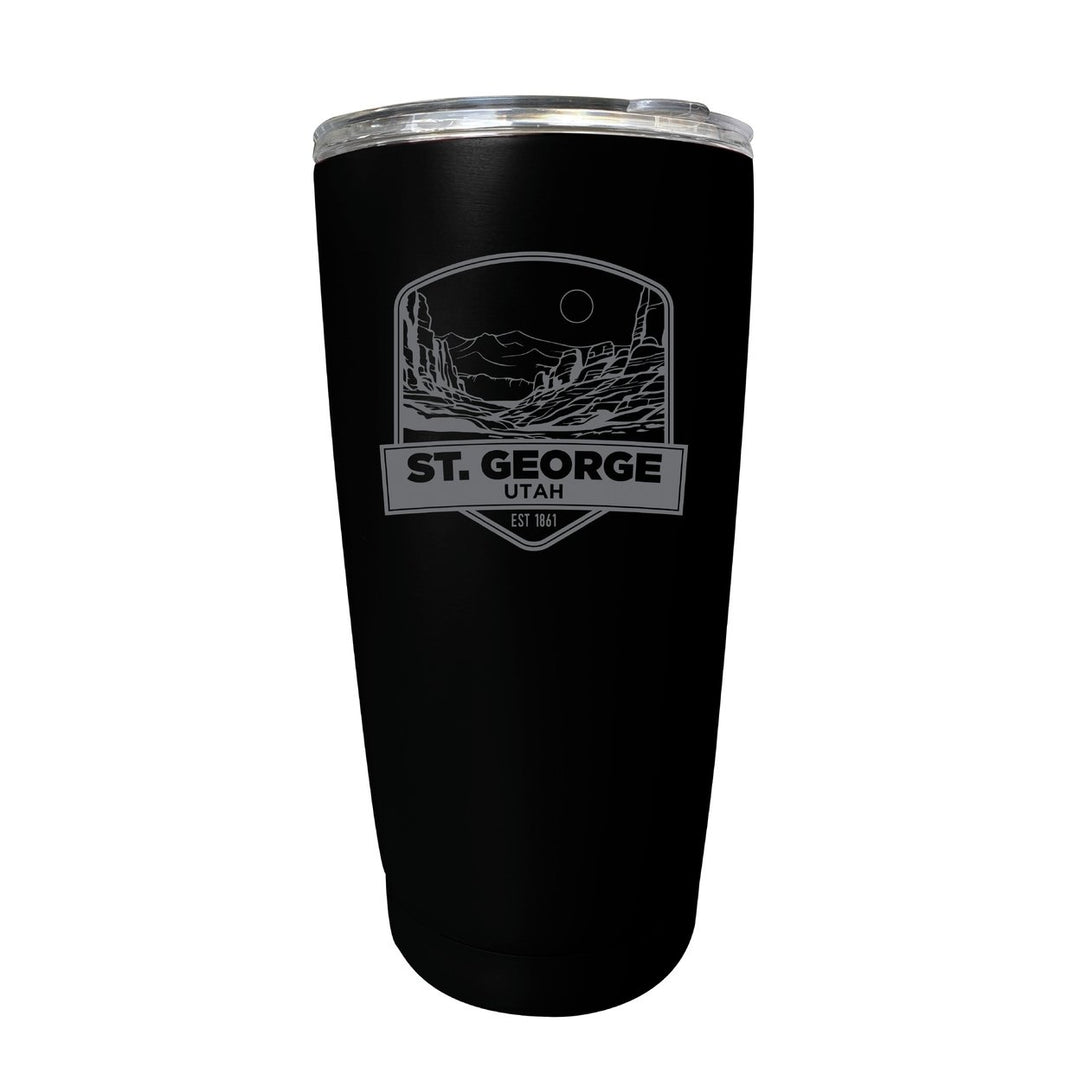 St. George Utah Souvenir 16 oz Engraved Stainless Steel Insulated Tumbler Image 1