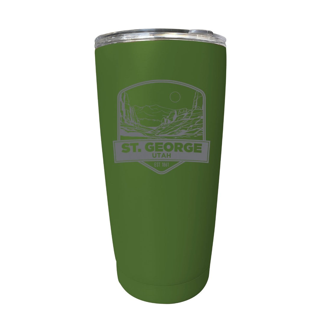 St. George Utah Souvenir 16 oz Engraved Stainless Steel Insulated Tumbler Image 1