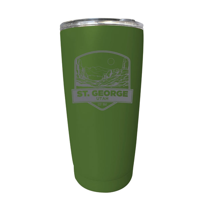 St. George Utah Souvenir 16 oz Engraved Stainless Steel Insulated Tumbler Image 1