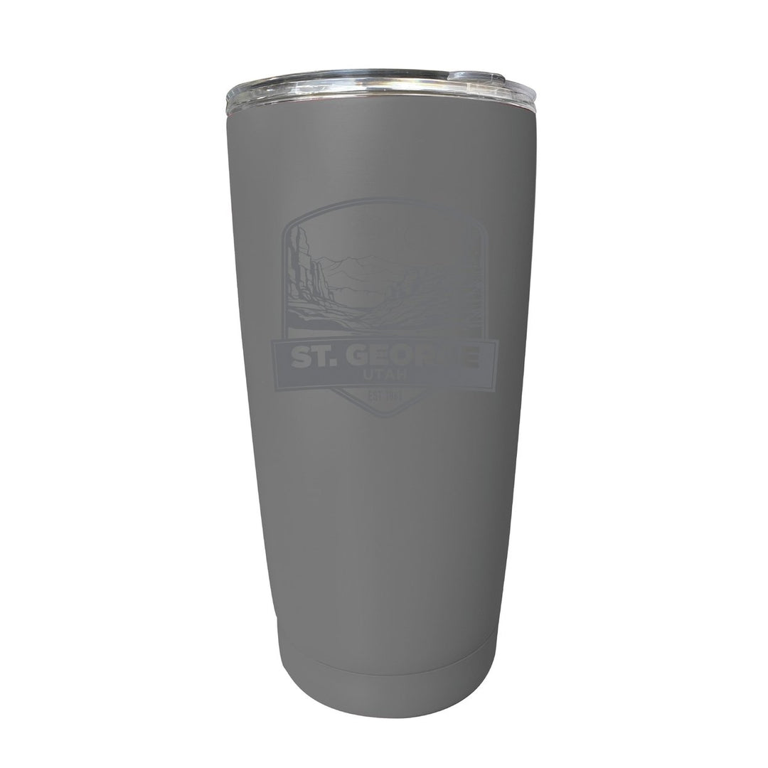 St. George Utah Souvenir 16 oz Engraved Stainless Steel Insulated Tumbler Image 1