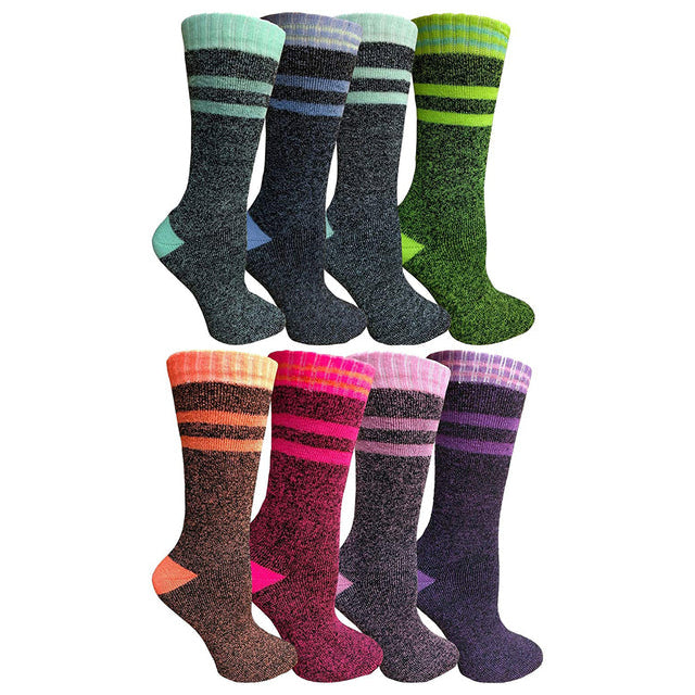 Womens Thermal Tube Socks 8 Pairs Winter Thick Cushioned Warm Terry Socks Image 1