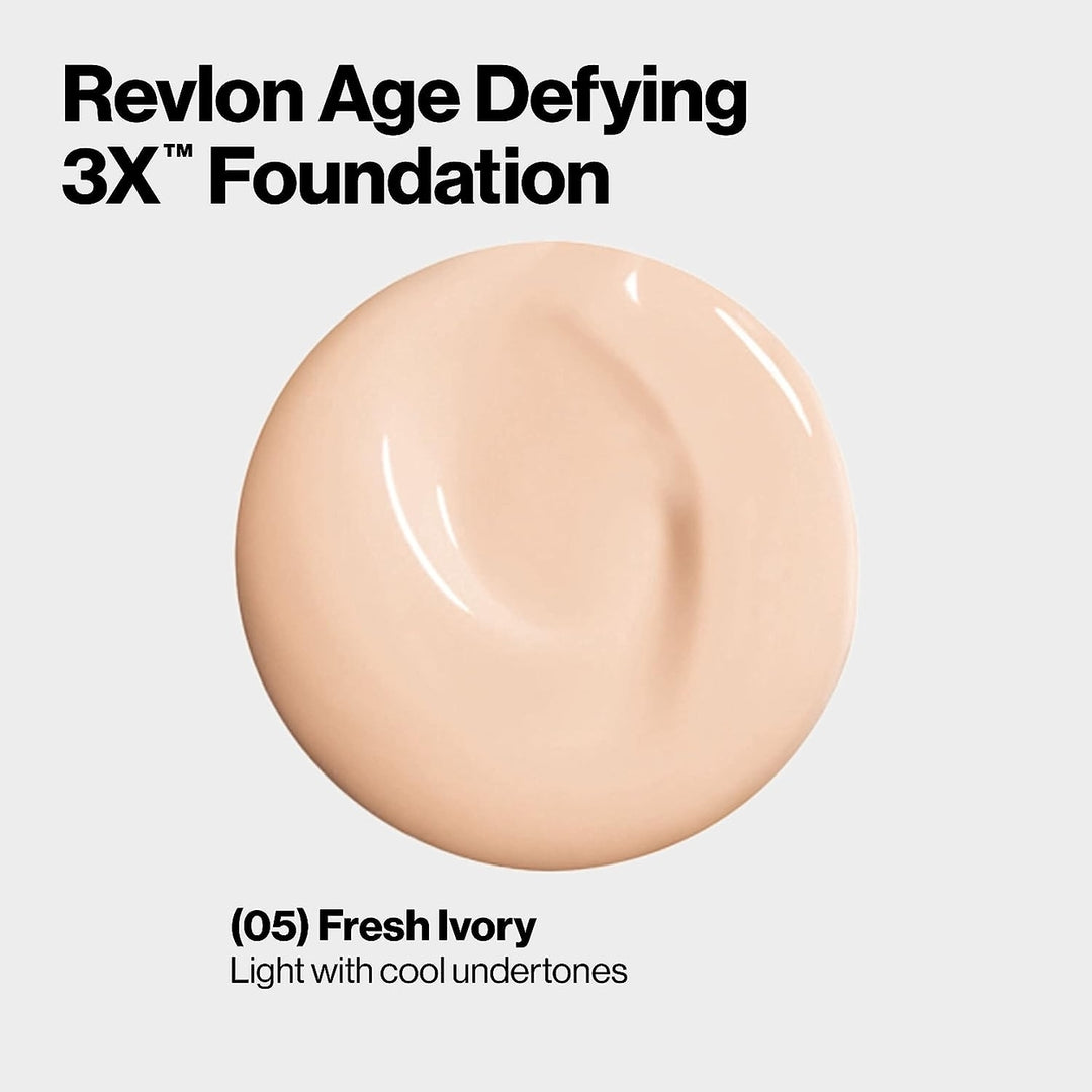 Revlon Liquid FoundationAge Defying 3X Face MakeupAnti-Aging and Firming FormulaSPF 20005 Fresh Ivory1 Fl Oz Image 4