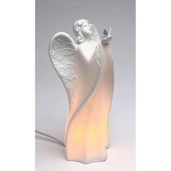 Ceramic Angel Butterfly Night Light 9in Religious Image 3