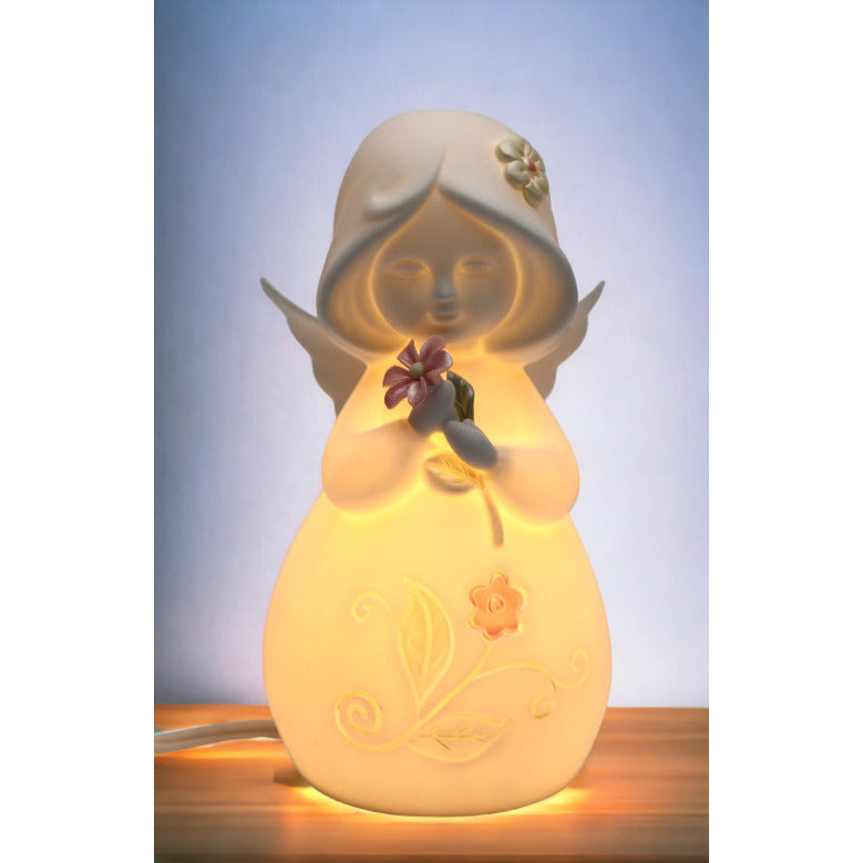 Ceramic Angel With Flower Nightlight Home D cor Religious D cor Religious Gift Church D cor, Image 2