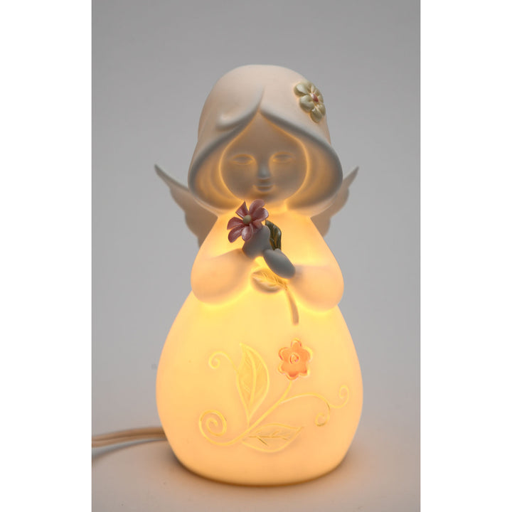 Ceramic Angel With Flower NightlightHome DcorReligious DcorReligious GiftChurch Dcor, Image 3
