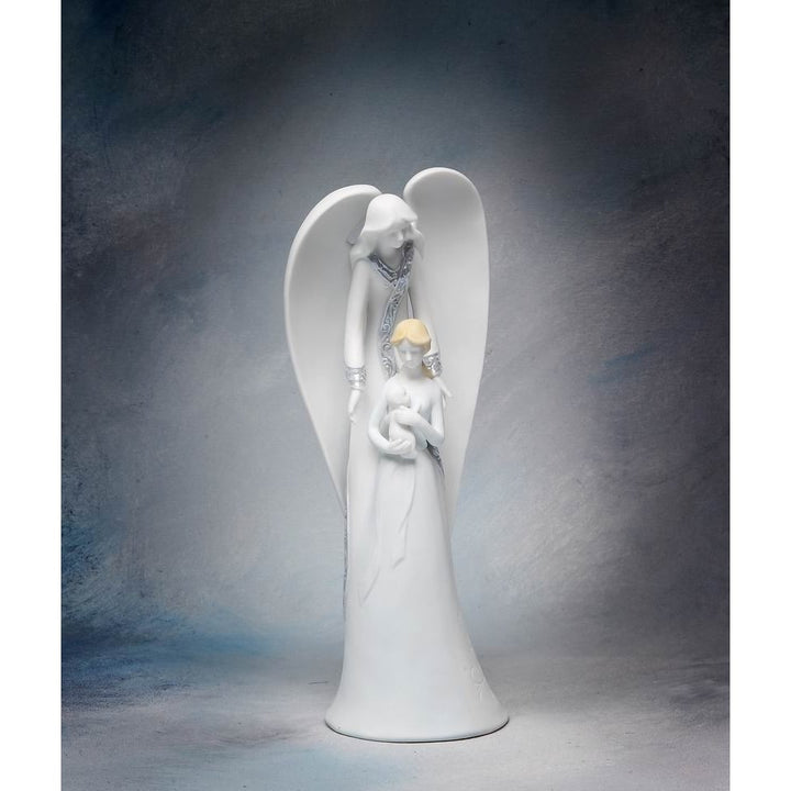 Ceramic Angel Mother Baby Figurine 4x3.625x9.75 Religious Gift Image 3