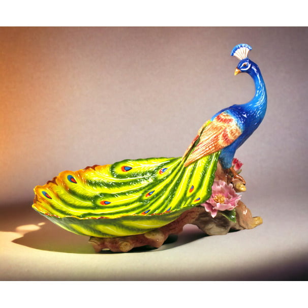 Ceramic Peacock With Relaxed Tail Candy Dish or Fragrance Holder Home D cor  Kitchen D cor, Image 1