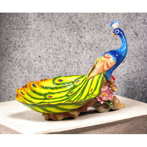 Ceramic Peacock With Relaxed Tail Candy Dish or Fragrance Holder Home D cor  Kitchen D cor, Image 2