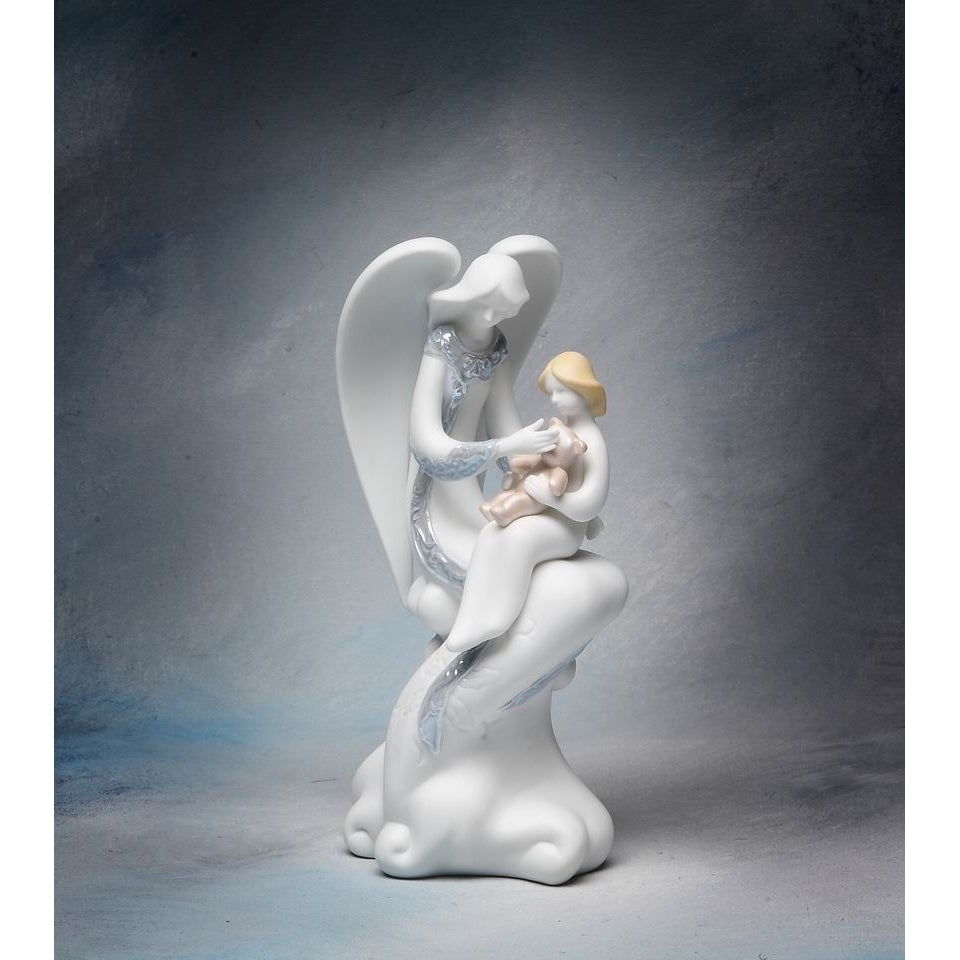 Ceramic Nursing Angel Figurine 8in Home  Mother Image 3