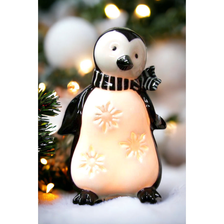 Ceramic Penguin Night Light 4.5x5x6.875 Inch Christmas Image 1