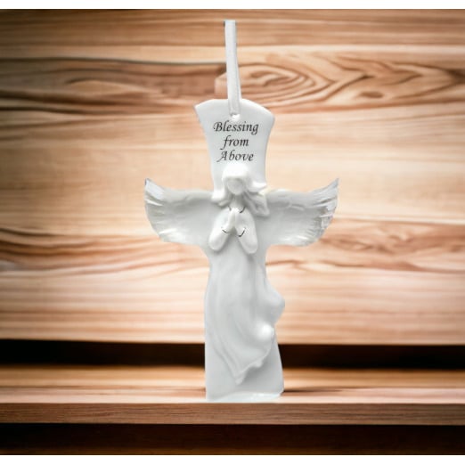 Ceramic Prayer for Peace Cross 9x5.75 Inch Religious Gift Image 2