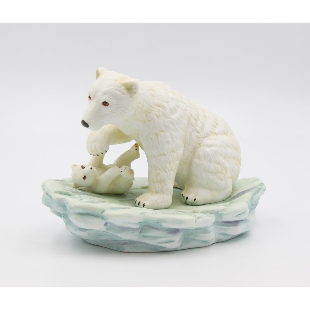 Ceramic Polar Bear Mon and Cub Figurine 9.25 inches Image 2