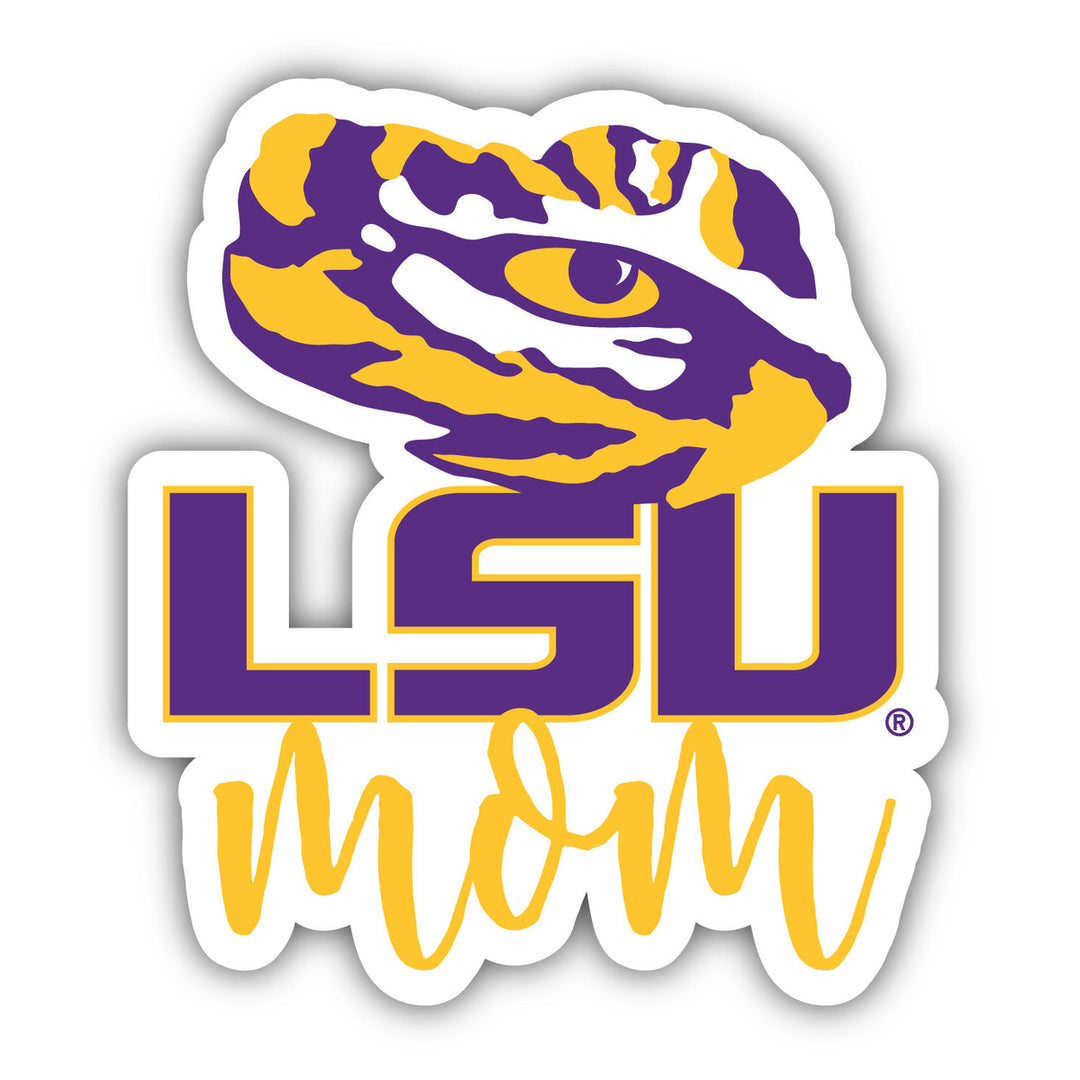 LSU Tigers Proud Mom Design 4-Inch NCAA High-Definition Magnet - Versatile Metallic Surface Adornment Image 1