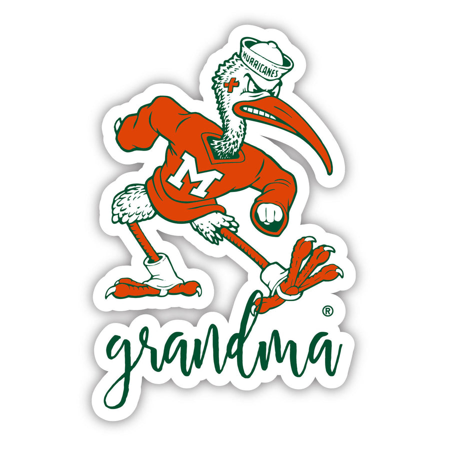 Miami Hurricanes 4 Inch Proud Grandma Magnet Image 1