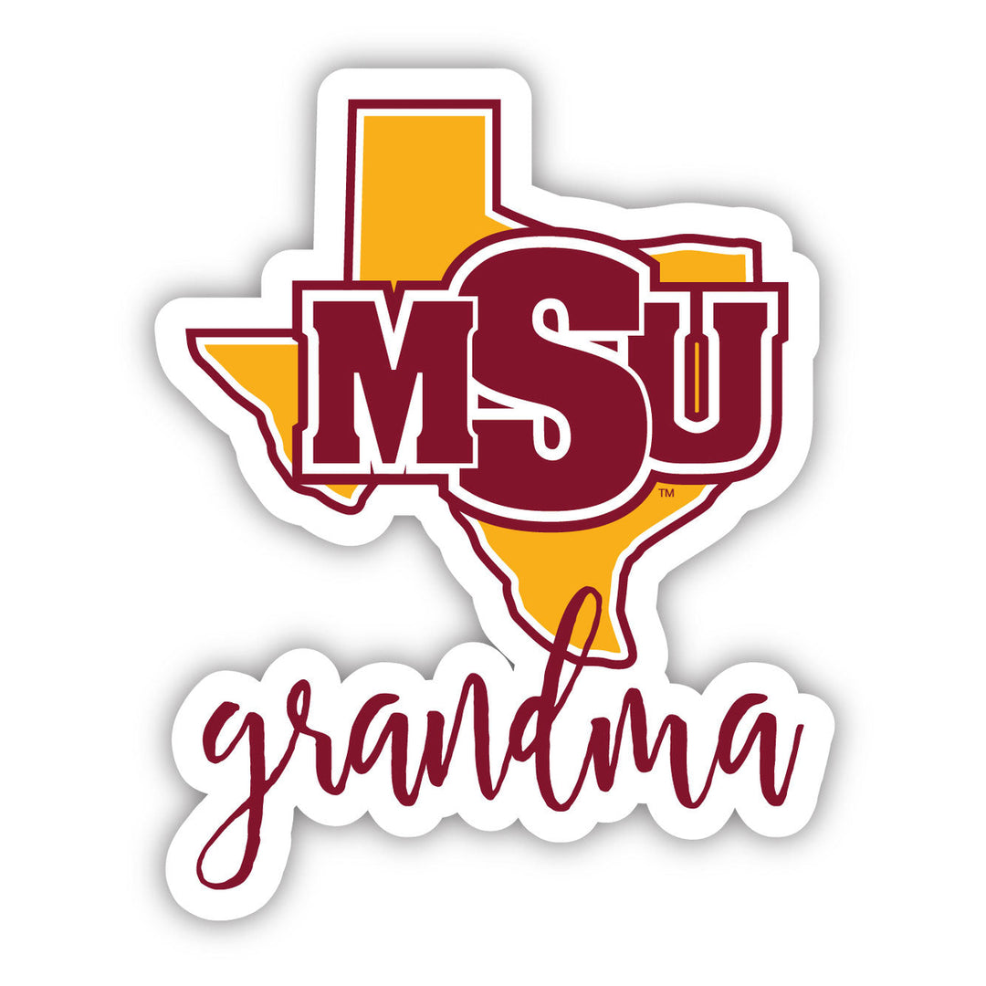 Midwestern State University Mustangs Proud Grandma 4-Inch NCAA High-Definition Magnet - Versatile Metallic Surface Image 1