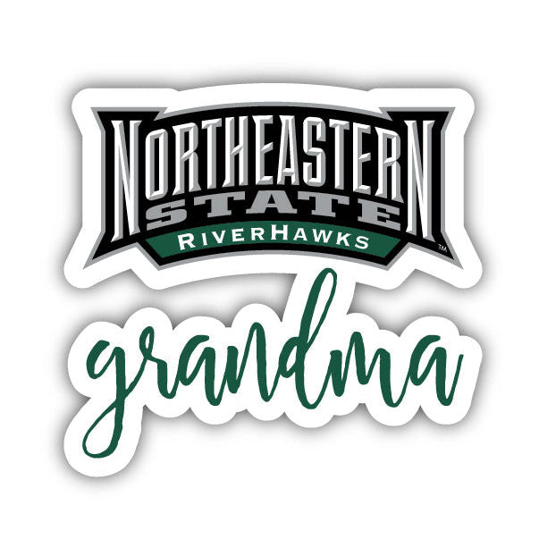 Northeastern State University Riverhawks Proud Grandma 4-Inch NCAA High-Definition Magnet - Versatile Metallic Surface Image 1