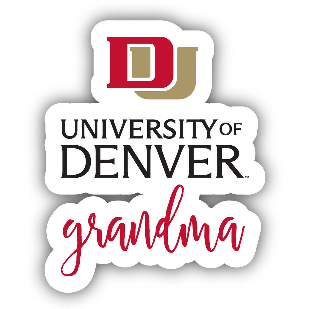 University of Denver Pioneers Proud Grandma 4-Inch NCAA High-Definition Magnet - Versatile Metallic Surface Adornment Image 1