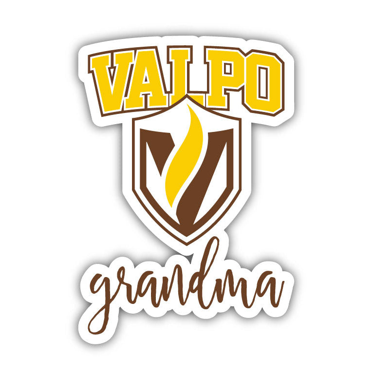 Valparaiso University Proud Grandma 4-Inch NCAA High-Definition Magnet - Versatile Metallic Surface Adornment Image 1