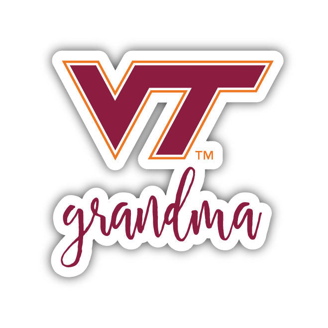 Virginia Tech Hokies Proud Grandma 4-Inch NCAA High-Definition Magnet - Versatile Metallic Surface Adornment Image 1