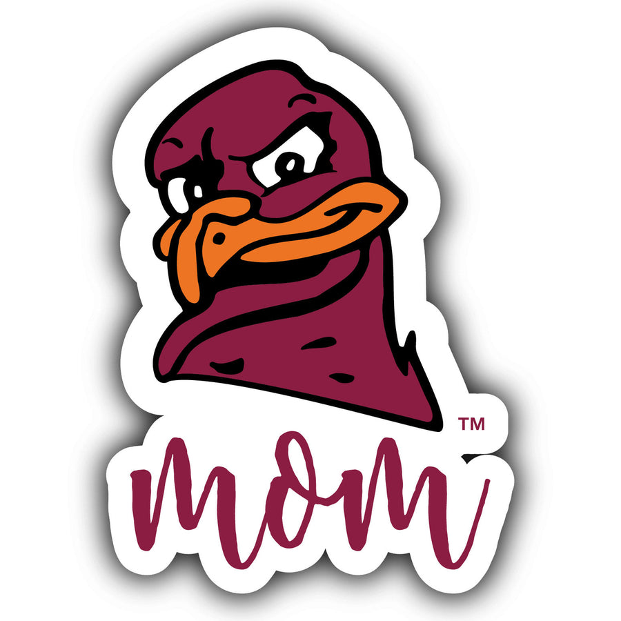 Virginia Tech Hokies Proud Mom Design 4-Inch NCAA High-Definition Magnet - Versatile Metallic Surface Adornment Image 1