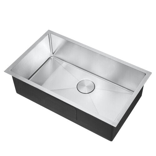 Handmade 30 304Stainless Steel Single Bowl Undermount Kitchen Sink With Faucet Image 3