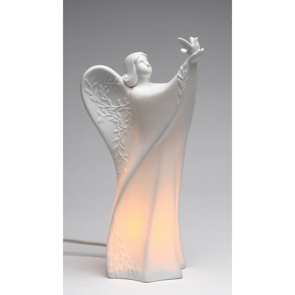 Ceramic Angel Night Light 9.5 Inches Religious  Dove Image 3