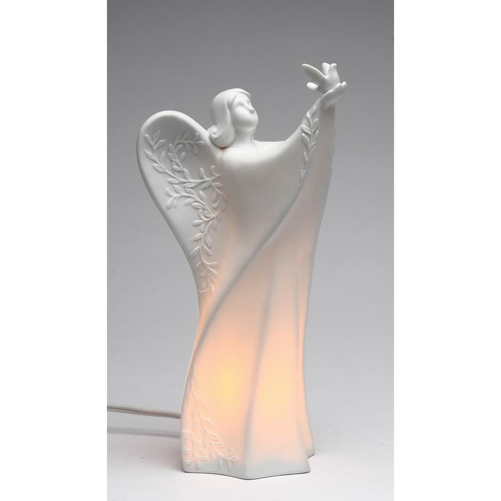 Ceramic Angel Night Light 9.5 Inches Religious  Dove Image 3