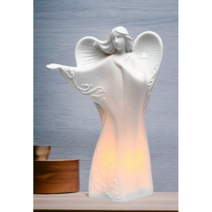 Ceramic Dancing Angel Night Light 6.25in Home Religious Gift Image 1